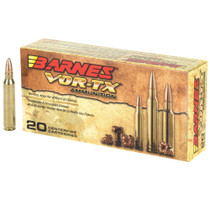 Brand: Barnes Ammo | MPN: 21520 | Use: Hunting (Antelope, Hogs) | Caliber: .223 Remington | Grain: 55 | Bullet: Solid Copper Hollow Point | MUNITIONS EXPRESS