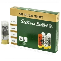 Sellier & Bellot 12ga 2-3/4" 1-1/8 oz #4 Buckshot 21 Pellets 10/Box