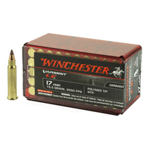 Brand: Winchester Ammo | MPN: S17HMR1LF | Use: Hunting (Varmint) | Caliber: .17 HMR | Grain: 15.5 | Bullet: Polymer Tip | MUNITIONS EXPRESS