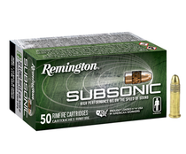 Remington Subsonic Ammo .22 Long Rifle (.22LR) 40gr Copper Plated Hollow Point 50/Box