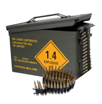 Brand: Magtech Ammo | MPN: 556SS109-LINKED | Use: Target | Caliber: 5.56x45mm NATO | Grain: 62 | Bullet: Penetrator Full Metal Jacket | MUNITIONS EXPRESS