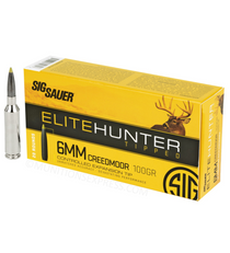Brand: SIG SAUER Ammo | MPN: E6MMCTH2-20 | Use: Hunting (Deer, Hogs) | Caliber: 6mm Creedmoor | Grain: 100 | Bullet: Polymer Tip | MUNITIONS EXPRESS