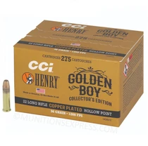 CCI Henry Golden Boy Collector's Edition .22 Long Rifle (.22 LR) 36gr Copper Plated Hollow Point 275/Box