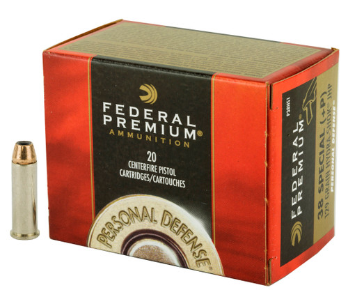 Federal Premium Personal Defense .38 Special +P 129gr Hydra-Shok Jacketed Hollow Point 20/Box Federal Premium Personal Defense .38 Special +P 129gr Hydra-Shok Jacketed Hollow Point 20/Box