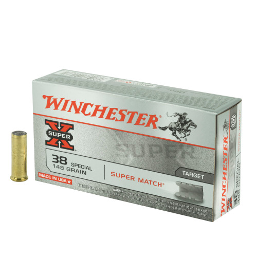 Winchester Super-X Target Super Match .38 Special 148gr Lead Wadcutter 50/Box Winchester Super-X Target Super Match .38 Special 148gr Lead Wadcutter 50/Box