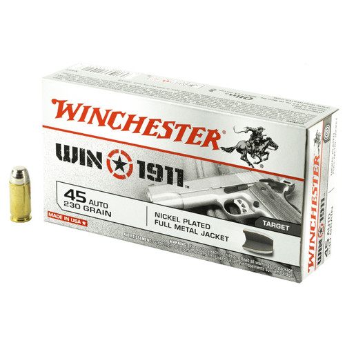 Winchester Win1911 Target .45 ACP 230gr Flat Nose Full Metal Jacket 50/Box Winchester Win1911 Target .45 ACP 230gr Flat Nose Full Metal Jacket 50/Box