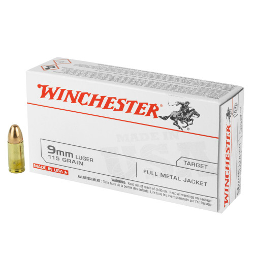 Winchester USA Target 9mm Luger 115gr Full Metal Jacket 50/Box Winchester USA Target 9mm Luger 115gr Full Metal Jacket 50/Box