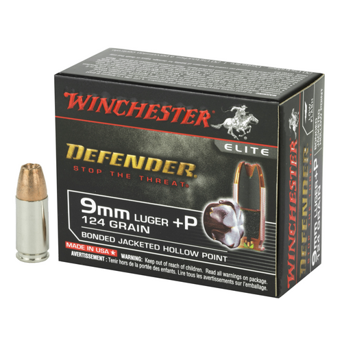 Brand: Winchester Ammo | MPN: S9MMPDB | Use: Defense | Caliber: 9mm Luger +P | Grain: 124 | Bullet: Bonded Jacketed Hollow Point | MUNITIONS EXPRESS Brand: Winchester Ammo | MPN: S9MMPDB | Use: Defense | Caliber: 9mm Luger +P | Grain: 124 | Bullet: Bonded Jacketed Hollow Point | MUNITIONS EXPRESS