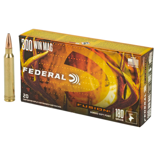 Federal Fusion .300 Winchester Magnum 180gr Spitzer Boat Tail 20/Box Federal Fusion .300 Winchester Magnum 180gr Spitzer Boat Tail 20/Box