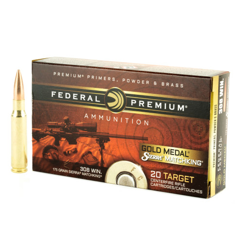 Federal Premium Gold Medal .308 Winchester 175gr Sierra MatchKing Boat Tail Hollow Point 20/Box Federal Premium Gold Medal .308 Winchester 175gr Sierra MatchKing Boat Tail Hollow Point 20/Box