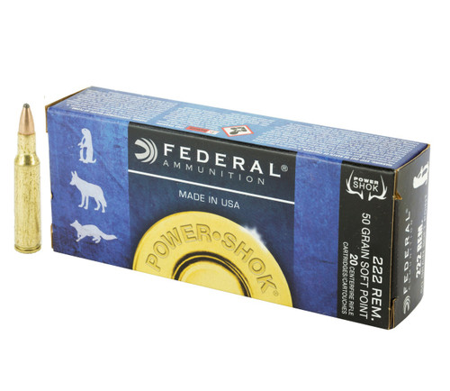 Federal Power-Shok .222 Remington 50gr Soft Point 20/Box Federal Power-Shok .222 Remington 50gr Soft Point 20/Box