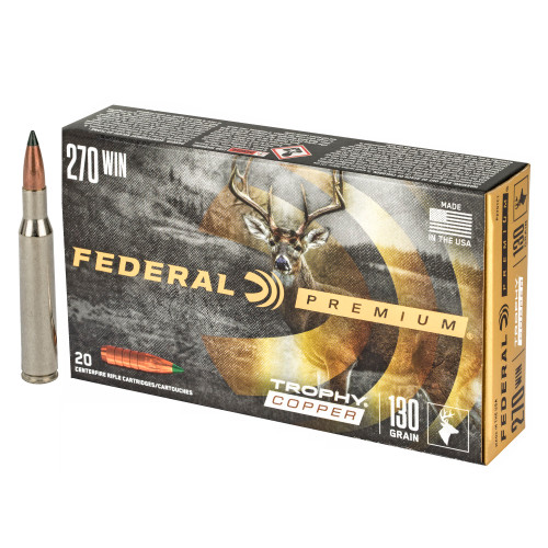 Federal Premium Vital-Shok .270 Winchester 130gr Trophy Copper Tipped Boat Tail Lead-Free 20/Box Federal Premium Vital-Shok .270 Winchester 130gr Trophy Copper Tipped Boat Tail Lead-Free 20/Box