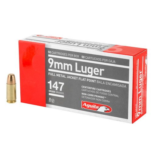 Aguila 9mm Luger 147gr Full Metal Jacket Flat Point 50/Box