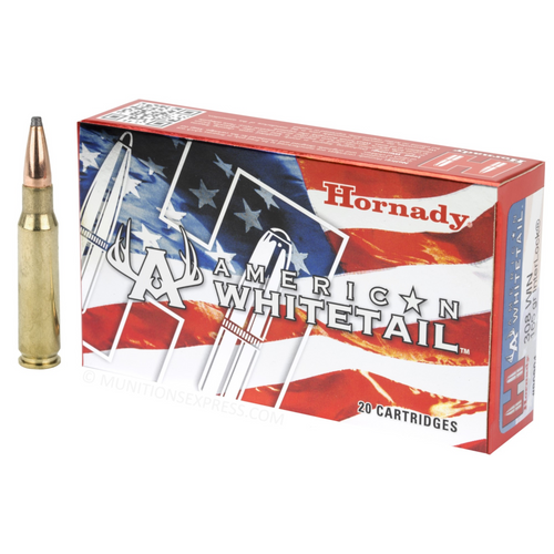 Brand: Hornady Ammo | MPN: 80904 | Use: Hunting (Hogs, Deer) | Caliber: .308 Winchester | Grain: 165 | Bullet: Jacketed Soft Point | MUNITIONS EXPRESS Brand: Hornady Ammo | MPN: 80904 | Use: Hunting (Hogs, Deer) | Caliber: .308 Winchester | Grain: 165 | Bullet: Jacketed Soft Point | MUNITIONS EXPRESS