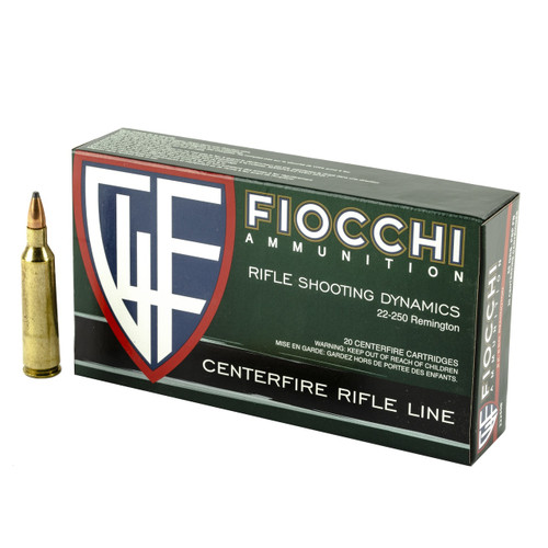 Fiocchi Shooting Dynamics .22-250 Remington 55gr Pointed Soft Point 20/Box Fiocchi Shooting Dynamics .22-250 Remington 55gr Pointed Soft Point 20/Box