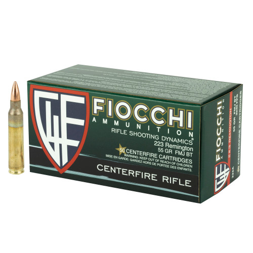 Fiocchi Shooting Dynamics .223 Remington 55gr Full Metal Jacket 50/Box Fiocchi Shooting Dynamics .223 Remington 55gr Full Metal Jacket 50/Box