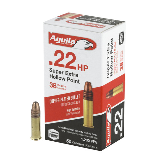 Aguila Super Extra .22 Long Rifle 38gr Copper-Plated Lead Hollow Point 50/Box Aguila Super Extra .22 Long Rifle 38gr Copper-Plated Lead Hollow Point 50/Box