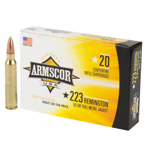 Armscor .223 Remington 55gr Full Metal Jacket 20/Box Armscor .223 Remington 55gr Full Metal Jacket 20/Box