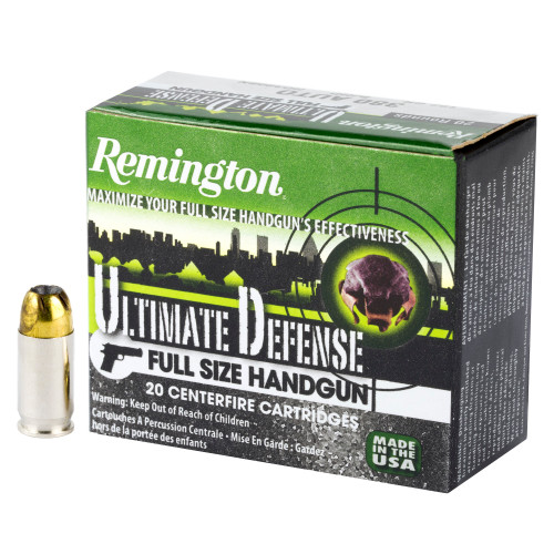 Remington Ultimate Defense Full Size Handgun .380 ACP 102gr Brass Jacketed Hollow Point 20/Box Remington Ultimate Defense Full Size Handgun .380 ACP 102gr Brass Jacketed Hollow Point 20/Box