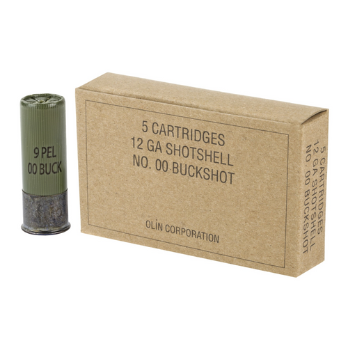 Winchester Military Grade 12ga 2-3/4" Buffered #00 Buckshot 9 Pellets 5/Box Winchester Military Grade 12ga 2-3/4" Buffered #00 Buckshot 9 Pellets 5/Box