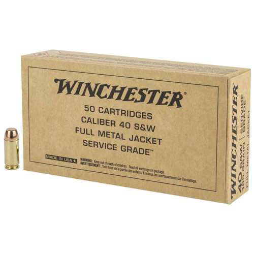 Winchester Military Service Grade .40 S&W 165gr Full Metal Jacket 50/Box Winchester Military Service Grade .40 S&W 165gr Full Metal Jacket 50/Box