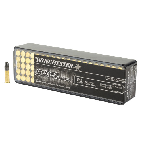  Winchester Super Suppressed .22 Long Rifle (.22 LR) Subsonic 45gr Copper Plated Lead Round Nose 100/Box 