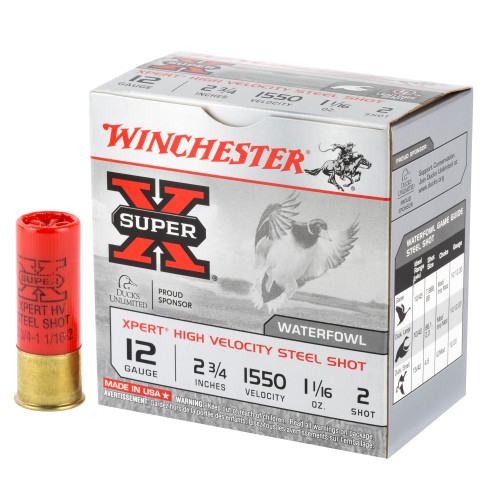 Winchester Xpert High Velocity 12ga 2-1/2" 1-1/16 oz #2 Non-Toxic Steel Shot Lead-Free 25/Box Winchester Xpert High Velocity 12ga 2-1/2" 1-1/16 oz #2 Non-Toxic Steel Shot Lead-Free 25/Box