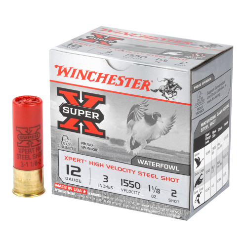 Winchester Xpert High Velocity Waterfowl 12ga 3" 1-1/8 oz #2 Steel Shot Lead-Free 25/Box Winchester Xpert High Velocity Waterfowl 12ga 3" 1-1/8 oz #2 Steel Shot Lead-Free 25/Box