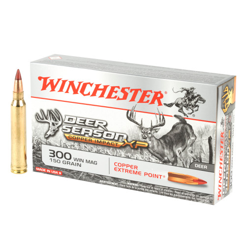 Winchester Deer Season XP Copper Impact .300 Winchester Magnum 150gr Solid Copper Polymer Tipped Boat Tail Lead-Free 20/Box