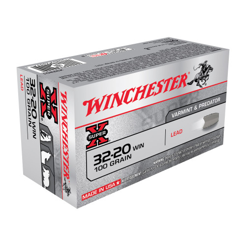 Winchester Super-X .32-20 Winchester (WCF) 100gr Lead Flat Nose 20/Box Winchester Super-X .32-20 Winchester (WCF) 100gr Lead Flat Nose 20/Box