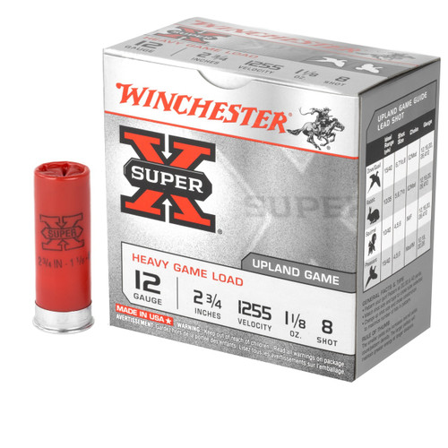 Winchester Super-X Heavy Game Load 12ga 2-3/4" 1-1/8 oz #8 Shot 25/Box Winchester Super-X Heavy Game Load 12ga 2-3/4" 1-1/8 oz #8 Shot 25/Box