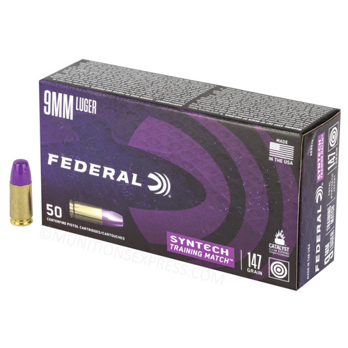 Federal American Eagle Syntech Training Match 9mm Luger 147gr Total Synthetic Jacket 50/Box