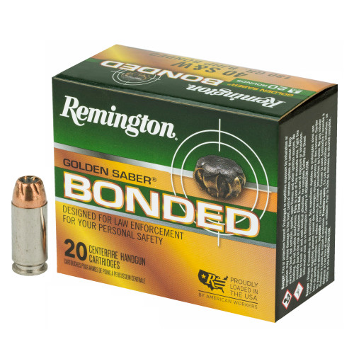 Remington Golden Saber Bonded .40 S&W 180gr Jacketed Hollow Point 20/Box Remington Golden Saber Bonded .40 S&W 180gr Jacketed Hollow Point 20/Box