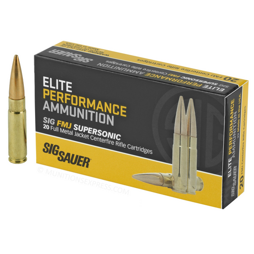 Brand: Sig Sauer Ammo | MPN: E300B1-20 | Use: Target | Caliber: .300 AAC Blackout | Grain: 125 | Bullet: Full Metal Jacket | MUNITIONS EXPRESS Brand: Sig Sauer Ammo | MPN: E300B1-20 | Use: Target | Caliber: .300 AAC Blackout | Grain: 125 | Bullet: Full Metal Jacket | MUNITIONS EXPRESS