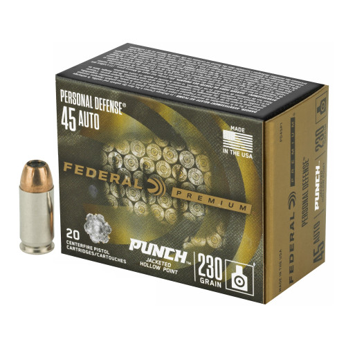 Brand: Federal Premium Ammo | MPN: PD45P1 | Use: Self-Defense | Caliber: .45 ACP / .45 AUTO | Grain: 230 | Bullet: Jacketed Hollow Point | MUNITIONS EXPRESS Brand: Federal Premium Ammo | MPN: PD45P1 | Use: Self-Defense | Caliber: .45 ACP / .45 AUTO | Grain: 230 | Bullet: Jacketed Hollow Point | MUNITIONS EXPRESS