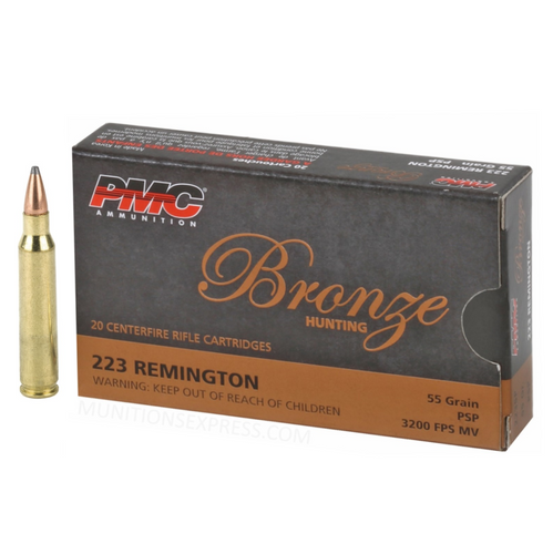 PMC Bronze Hunting .223 Remington 55gr Pointed Soft Point 20/Box PMC Bronze Hunting .223 Remington 55gr Pointed Soft Point 20/Box
