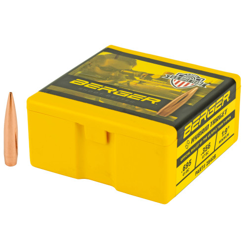 Brand: Berger Bullets | MPN: 28408 | Use: Target, Competition | Caliber: 7mm (.284 Diameter) | Grain: 180 | Bullet: Hollow Point Boat Tail | MUNITIONS EXPRESS