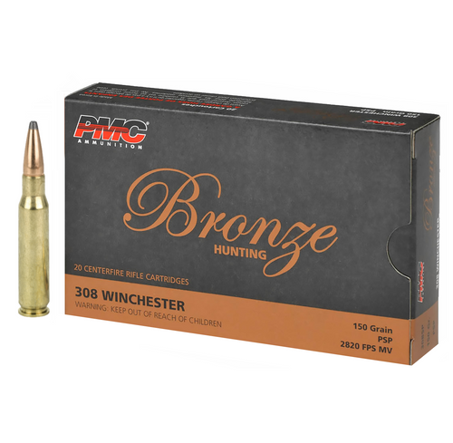 Brand: PMC Ammo | MPN: 308SP | Use: Hunting (Deer, Hogs) | Caliber: .308 Winchester | Grain: 150 | Bullet: Pointed Soft Point | MUNITIONS EXPRESS Brand: PMC Ammo | MPN: 308SP | Use: Hunting (Deer, Hogs) | Caliber: .308 Winchester | Grain: 150 | Bullet: Pointed Soft Point | MUNITIONS EXPRESS