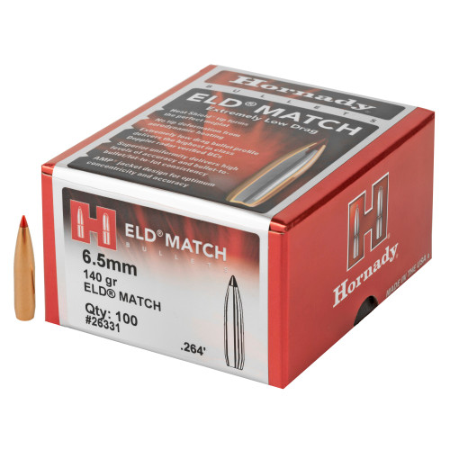 Brand: Hornady Bullets | MPN: 26331 | Use: Competition, Target | Caliber: 6.5mm (.264 Diameter) | Grain: 140 | Bullet: Polymer Tip Boat Tail | MUNITIONS EXPRESS