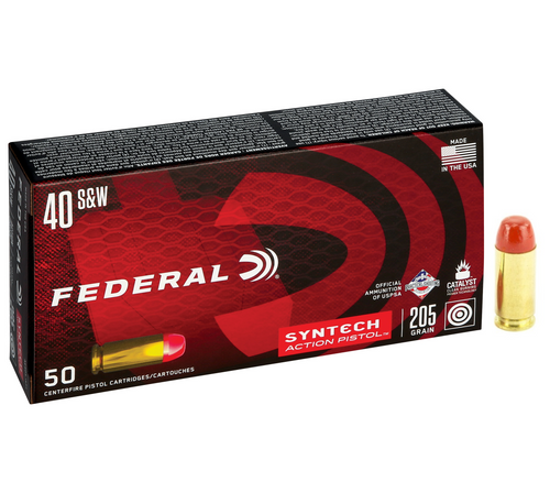 Brand: Federal Ammo | MPN: AE40SJAP1 | Use: Target | Caliber: .40 S&W | Grain: 205 | Bullet: Total Synthetic Jacket | MUNITIONS EXPRESS Brand: Federal Ammo | MPN: AE40SJAP1 | Use: Target | Caliber: .40 S&W | Grain: 205 | Bullet: Total Synthetic Jacket | MUNITIONS EXPRESS