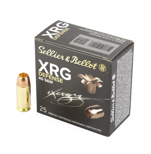 Brand: Sellier & Bellot Ammo | MPN: SB40XA | Use: Defense | Caliber: .40 S&W | Grain: 130 | Bullet: Solid Copper Hollow Point | MUNITIONS EXPRESS