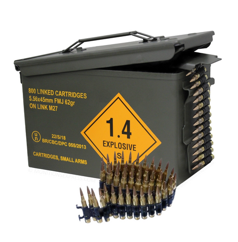 Brand: Magtech Ammo | MPN: 556SS109-LINKED | Use: Target | Caliber: 5.56x45mm NATO | Grain: 62 | Bullet: Penetrator Full Metal Jacket | MUNITIONS EXPRESS Brand: Magtech Ammo | MPN: 556SS109-LINKED | Use: Target | Caliber: 5.56x45mm NATO | Grain: 62 | Bullet: Penetrator Full Metal Jacket | MUNITIONS EXPRESS