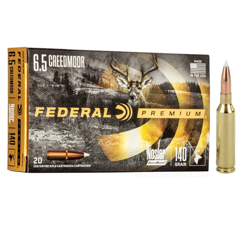 Federal Premium 6.5mm Creedmoor 140gr Nosler AccuBond 20/Box