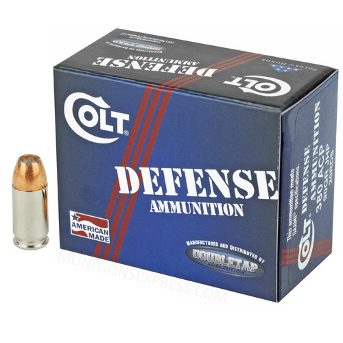 Brand: Colt Ammo | MPN: 380A90CT | Use: Defense | Caliber: .380 ACP /.380 AUTO | Grain: 90 | Bullet: Jacketed Hollow Point | MUNITIONS EXPRESS