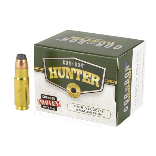 Brand: CORBON Ammo | MPN: 458300 | Use: Defense, Hunting | Caliber: .458 SOCOM | Grain: 300 | Bullet: Jacketed Hollow Point | MUNITIONS EXPRESS