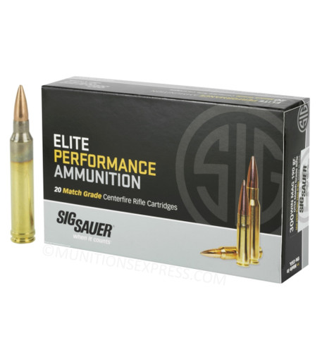 Brand: SIG SAUER Ammo | MPN: E3WMM1-20 | Use: Target, Competition | Caliber: .300 Winchester Magnum | Grain: 190 | Bullet: Open Tip Match | MUNITIONS EXPRESS Brand: SIG SAUER Ammo | MPN: E3WMM1-20 | Use: Target, Competition | Caliber: .300 Winchester Magnum | Grain: 190 | Bullet: Open Tip Match | MUNITIONS EXPRESS
