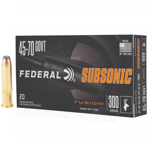 Federal Fusion Subsonic .45-70 Government 300gr Bonded Soft Point 20/Box