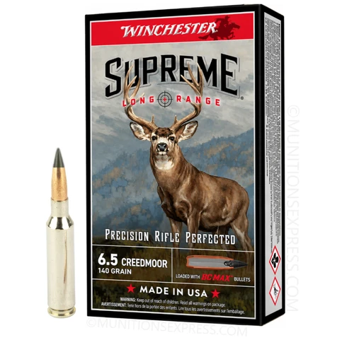 Winchester Supreme Long Range 6.5mm Creedmoor 140gr Winchester BC Max Polymer Tip 20/Box