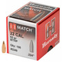 Brand: Hornady Bullets | MPN: 2249 | Use: Target, Competition | Caliber: .22 (.224 Diameter) | Grain: 52 | Bullet: Boat Tail Hollow Point | MUNITIONS EXPRESS