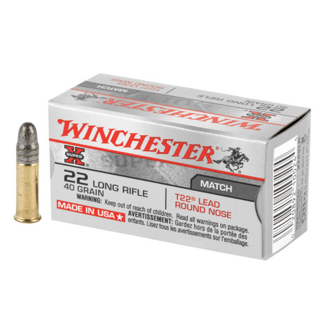 Winchester Super-X T22 Target .22 Long Rifle (.22LR) 40gr Lead